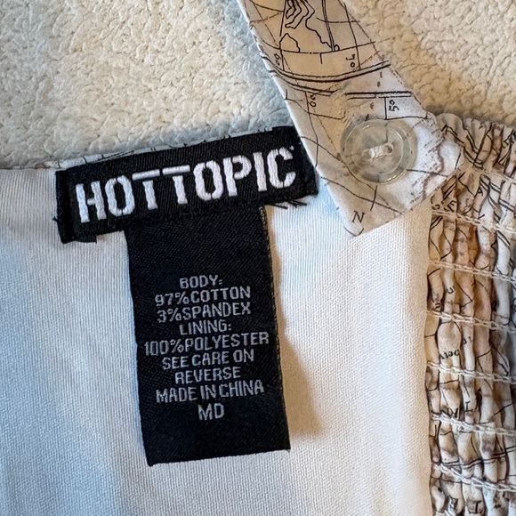 Hot Topic Map Atlas Print Dress, Black Trim. Neutrals. Women’s Medium - Picture 10 of 11